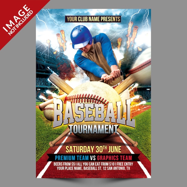 Baseball Tournament Sport Flyer Template