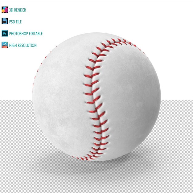 PSD baseballbal 3d render psd