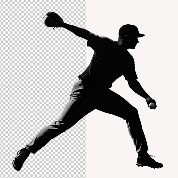 PSD baseballplayerfullbodyviewsilhouette