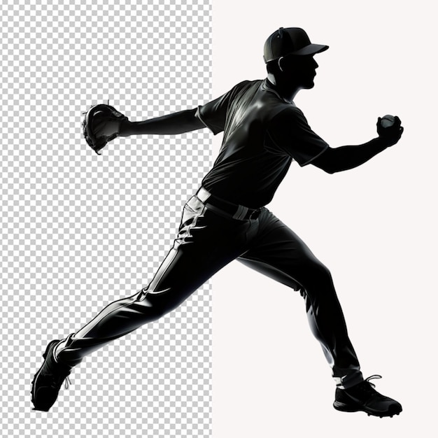 PSD baseballplayerfullbodyviewsilhouette