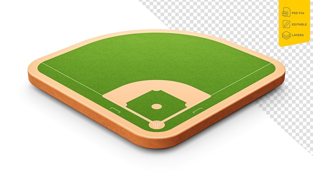 Baseballveld Baseballstadionveld Isometrische 3D-illustratie