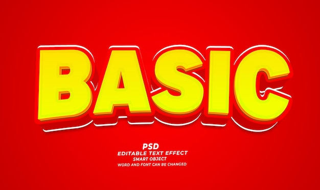 Basic 3d Editable Text Effect Photoshop Template
