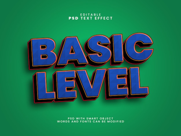 PSD basic level of 3d editable text effect with a simple and modern style