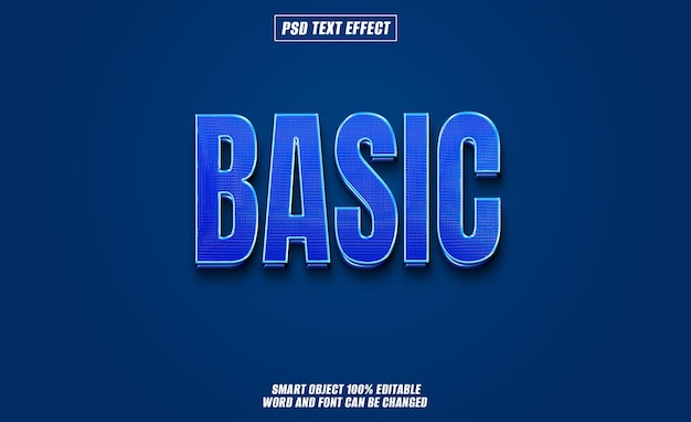 basic text effect font editable typography 3d text