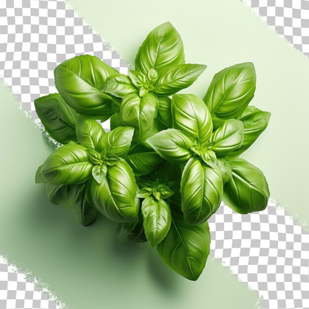 PSD basil leaves on a transparent background