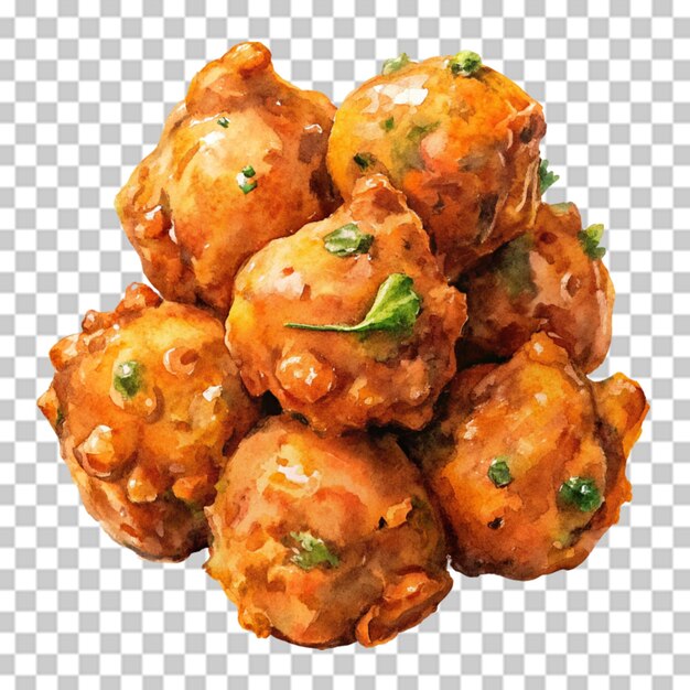 PSD basin pakora a popular indian or pakistani street food snack isolated