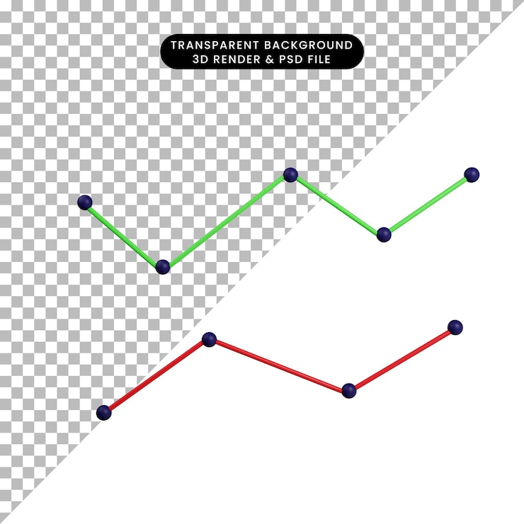 PSD basit bir grafik simgesinin 3 boyutlu çizimi