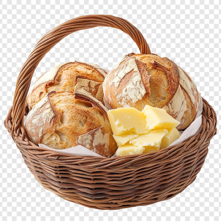 PSD basket of bread and cheese