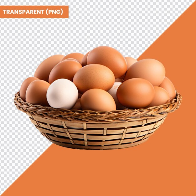 PSD basket of eggs png transparent