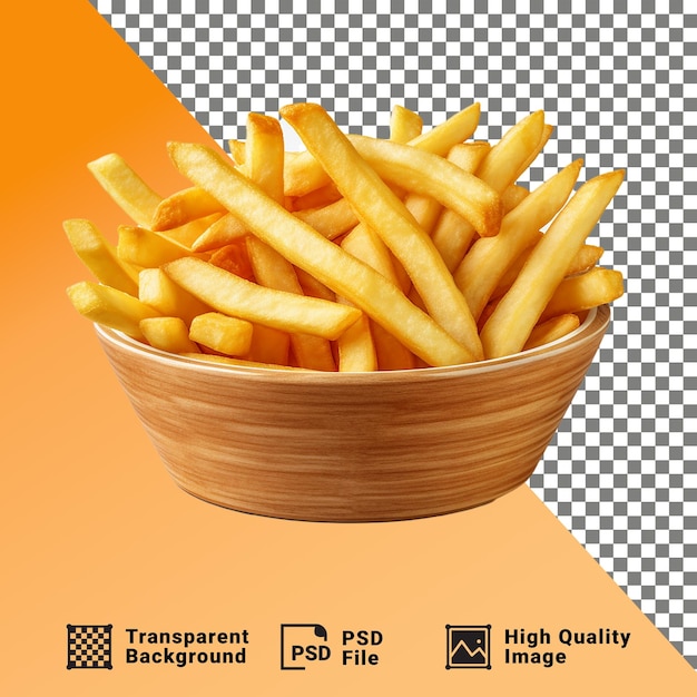 PSD a basket of french fries isolated on transparent background