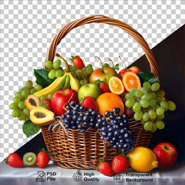 Cesto di frutta su sfondo trasparente include file png