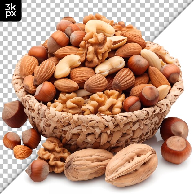 PSD a basket of nuts including a basket of nuts