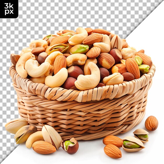 PSD a basket of nuts including nuts and nuts