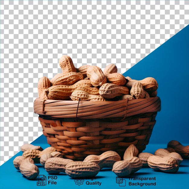 PSD basket of peanuts isolated on transparent background include png file