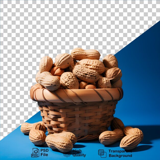 PSD basket of peanuts isolated on transparent background include png file