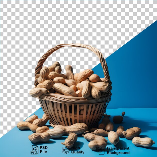 Basket of peanuts isolated on transparent background include png file