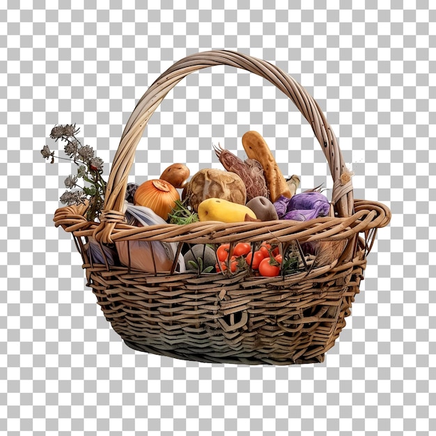 A basket of vegetables with a letter  w  on it