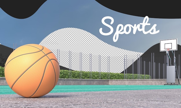 basketbal op basketbalveld