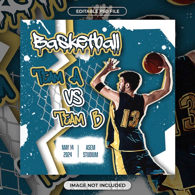 PSD basketbal social media post of flyer