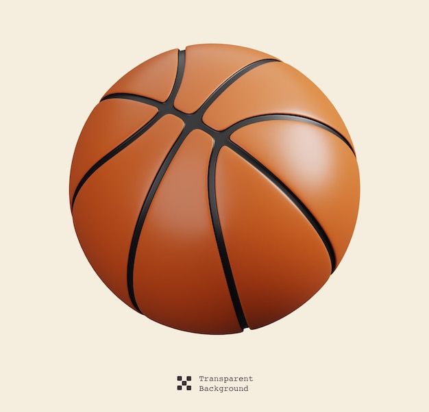 Basketball ball isolated sports fitness and game symbol icon 3d render illustration