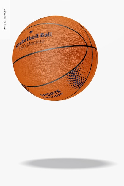 PSD basketball ball mockup, falling