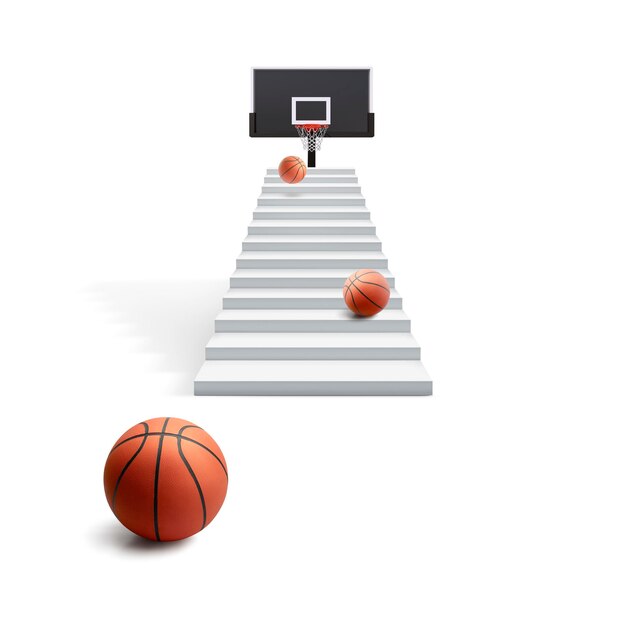 Basketball balls for sports and games vision concept successful transparent background