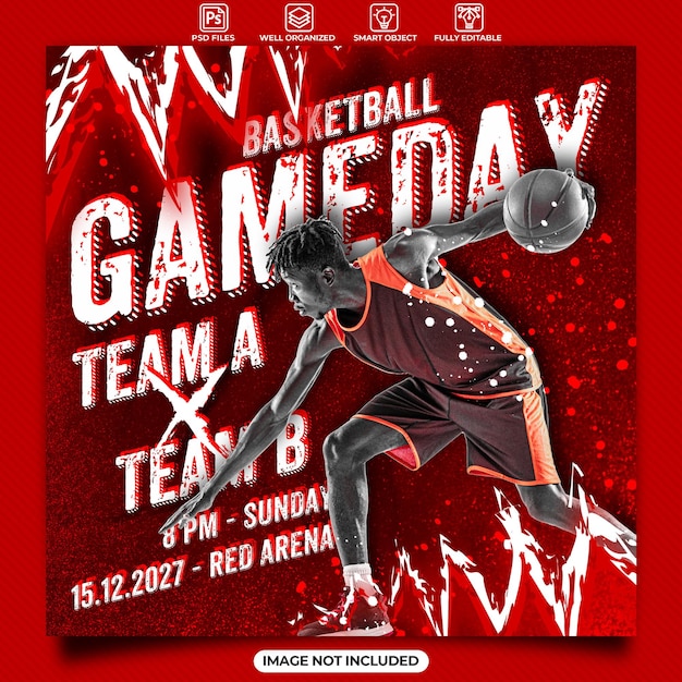 Basketball gameday social media instagram template