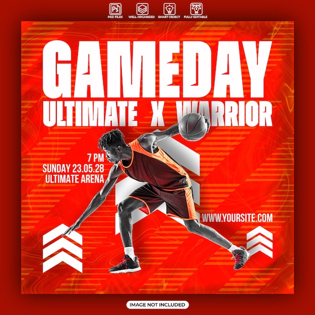 Basketball gameday social media post or flyer template