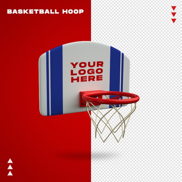 PSD basketball hoop mockup in 3d rendering isolato