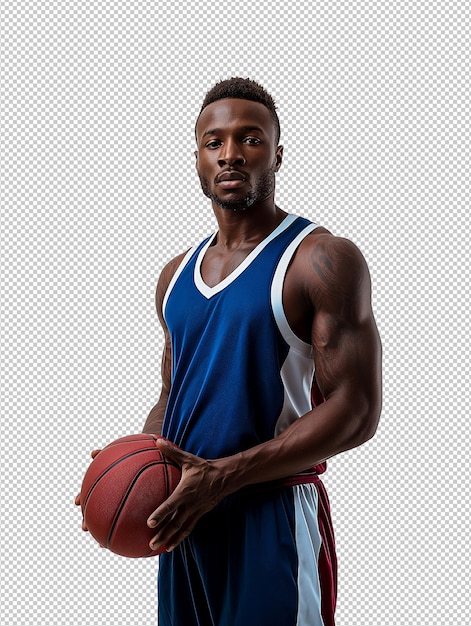 basketball player in action stance holding a ball