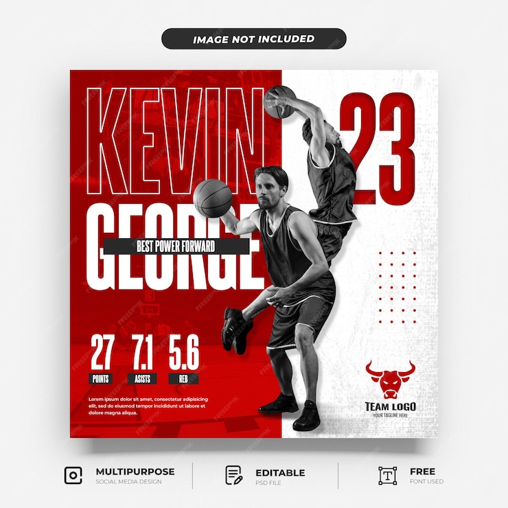  Basketball player introduction social media template