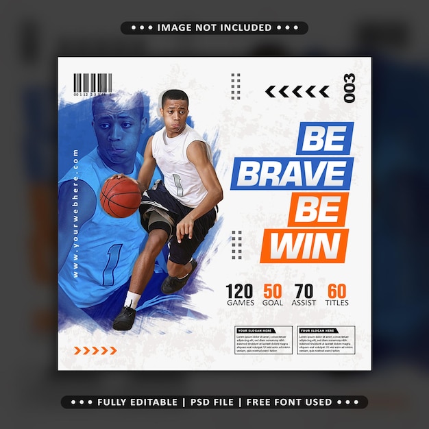 PSD basketball player poster social media post template