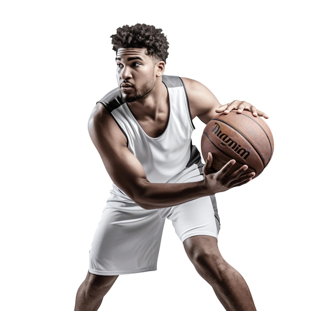 Basketball player with ball in motion ai generated image