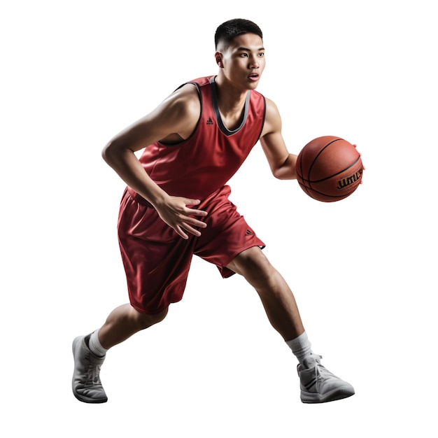 PSD basketball player with ball in motion ai generated image