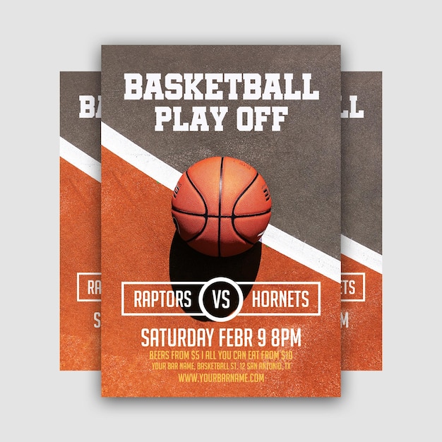 Basketball Playoff Raptors vs Hornets PSD Template