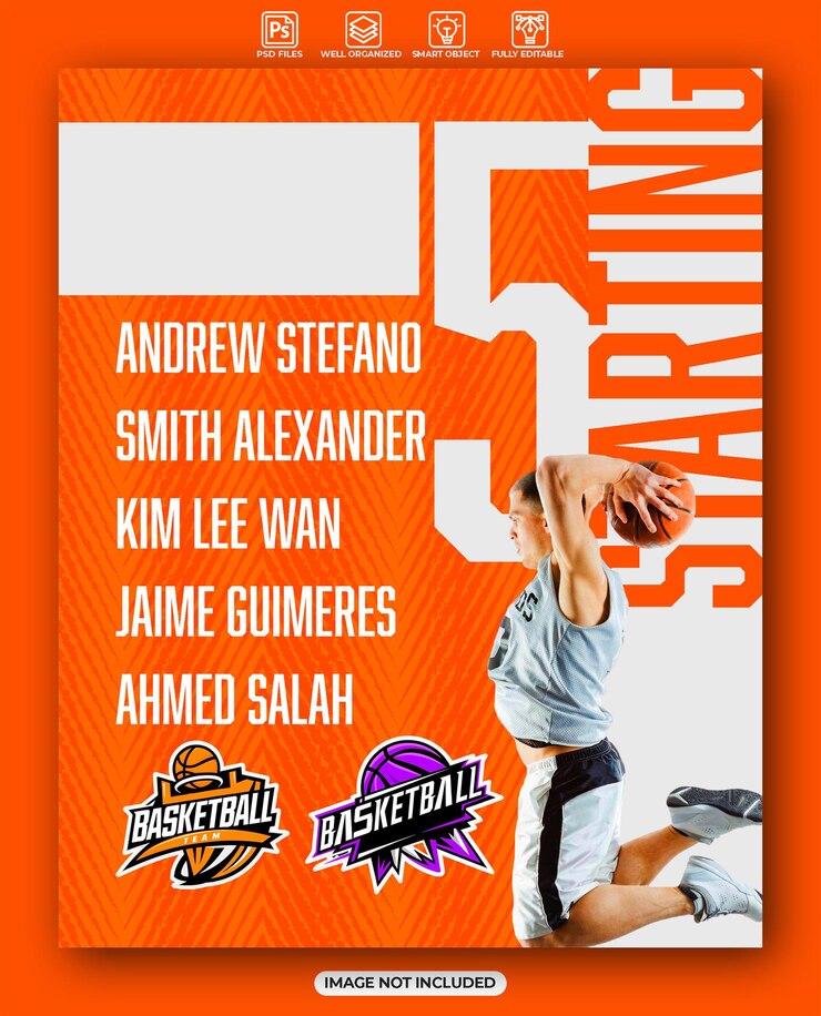Basketball team starting five match design