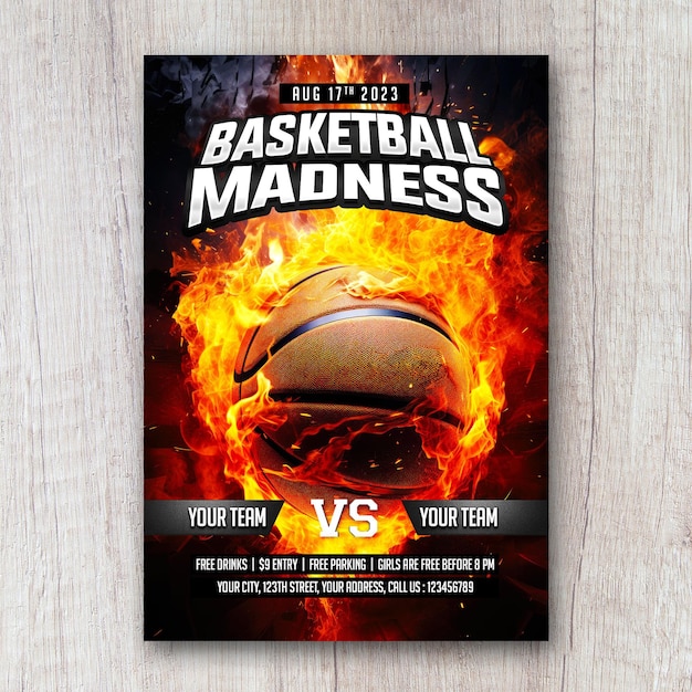 Basketball tournament flyer and social media banner template