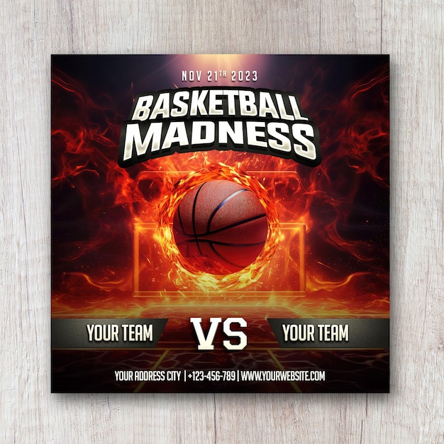 Basketball tournament flyer and social media banner template