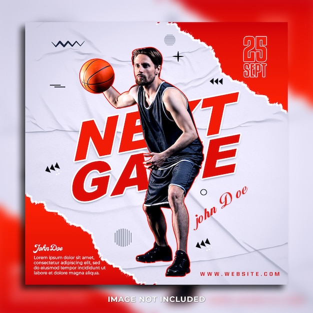 Basketball tournament flyer and social media instagram banner template