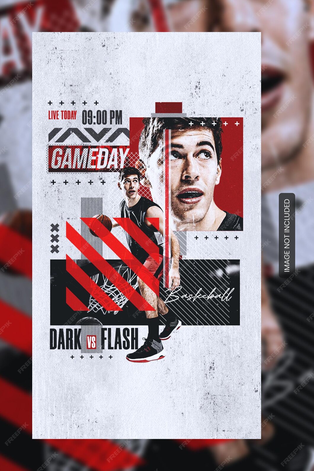 Premium PSD | Basketball tournament flyer and social media story banner