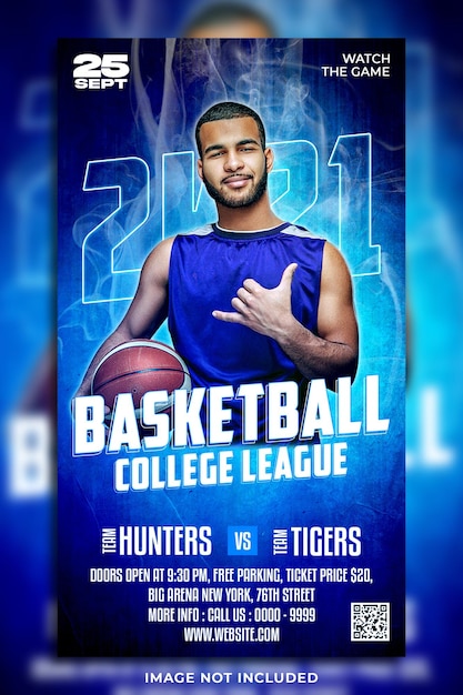 PSD basketball tournament social media instagram story template