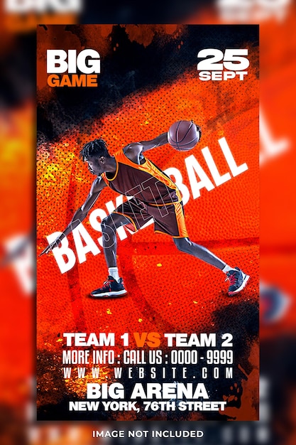 Basketball tournament social media instagram story template