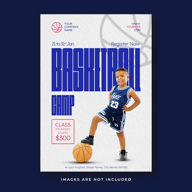 basketball training camp poster template
