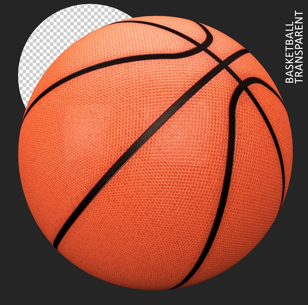 PSD Баскетбол прозрачный, спорт, мяч 3d рендеринг, баскетбол
