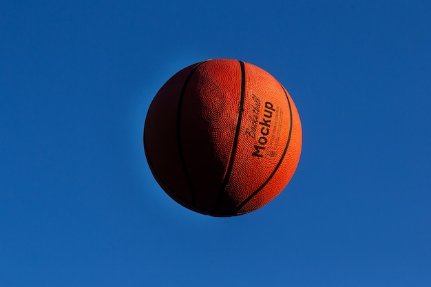 Basketball with blue background