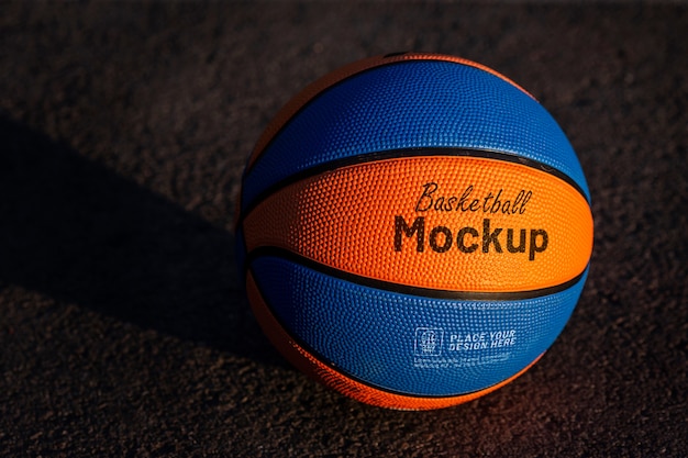 basketball with dark background top view