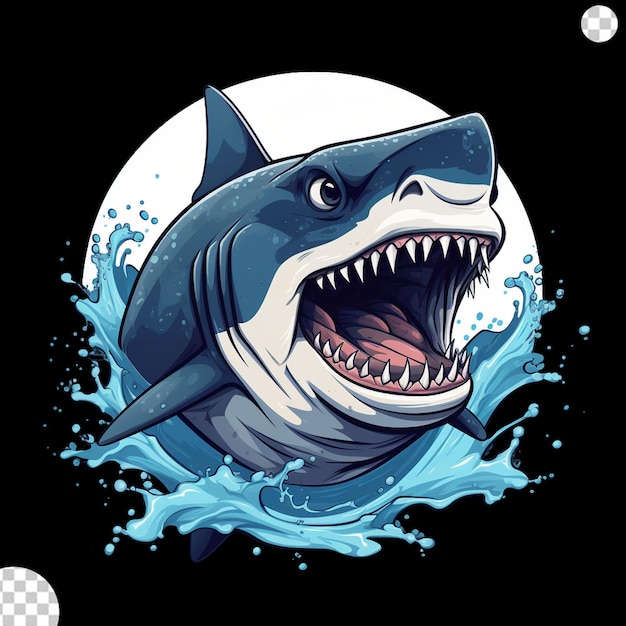 Basking shark mascot logo png transparent