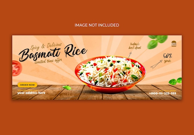 Basmati rice social media facebook template.