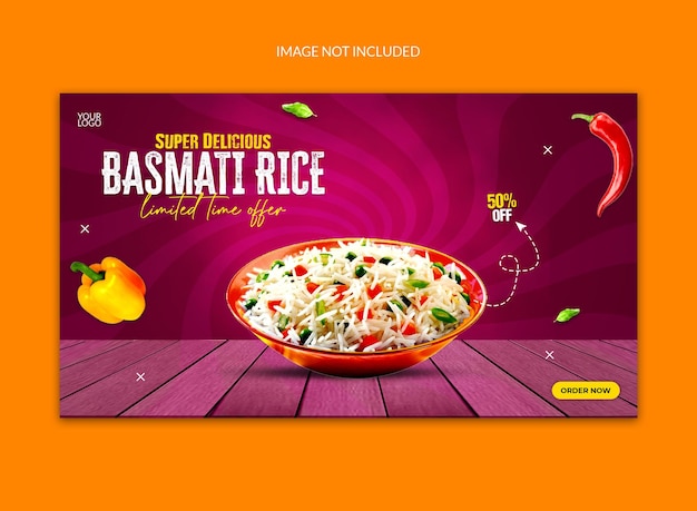 Basmati rice social media web banner.