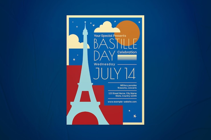 PSD bastille day celebration flyer